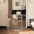 Babelio Metal Baby/Pet Gate, 29-48'' Auto Close Easy Install, Extra Wide Walk Thru for Child Safety, Pressure Mounted Dog Door for Doorways & Stairs, with Y Spindle Rods, Grey by TinyTreasures Baby Boutique