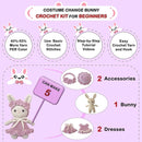 LoopMap Beginner Crochet Kit for Adults & Kids - DIY Amigurumi Bunny with Removable Dress & Accessories - Step-by-Step Video Tutorials, Extra Yarn, Crochet Tools - Handmade Gift (Bunny-Purple) by TinyTreasures Baby Boutique