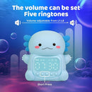 Axolotl Alarm Clock with Night Light for Kids, Rechargeable Silicone Lamp Time to Wake Clock Cute Animal Tabletop Lamp, Perfect Sleep Companion for Boys Girls, Blue by TinyTreasures Baby Boutique