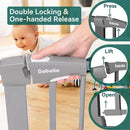 BABELIO 36-Inch Tall Baby Gate, 26-40" Wide Auto-Close Pet Gate, Easy Install and No-Drilling, Pressure Mounted with Wall Protectors and Extension Kits, Gray by TinyTreasures Baby Boutique