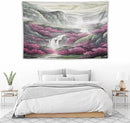 Japanese Tapestry, Red Plum Blossom Mountain Tapestry, Asian Japanese Wall Tapestry, Nature Landscape Tapestries for Bedroom Living Room Decor 60"x40" by CozyNest Decor