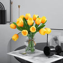 Orange Artificial Tulips, 2 Bundles 14Pcs, Fake Tulips Artificial Flowers, 2 x 2.4 Inch Large Flower Head Big Tulip, Easter Valentine's Day Mother's Day Home Decoration Flowers by CozyNest Decor