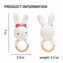 Bunny White Bunny rattles Toy for Young Children, Handmade Woolen Toy with Strict Quality Testing Process, Usable as House Decoration (White Bunny Rattles) by TinyTreasures Baby Boutique