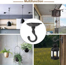 Sungmor Heavy Duty Ceiling Hooks for Hanging Plants, 2PC Black 3.5x3.9Inch Large Cast Iron Ceiling Hooks, Antique Decorative Ceiling Swag Hooks for Hanging Planter Chandelier Wind Chime Lantern Hanger by GreenHaven Gardens