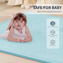 ACOMOPACK Baby Play Mat for Floor 1.3" Thick Memory Foam Play Mat 79"×157 Tummy Time Crawling with Non-Slip Bottom for Living Room,Nursery,Soft Velvet Playpen Mats for Kids,Infants（Light Blue） by CozyNest Decor