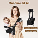 Baby Sling Carrier,Toddler Carrier, 2025 New Baby Sling with Waist Harness,Portable and Lightweight Sling,Non-Slip Hip Seat Carrying 25-60lbs(Black) by TinyTreasures Baby Boutique