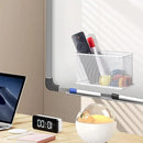 White Magnetic Basket, Magnetic Shelf Pencil Holder for Refrigerator, Wire Mesh Magnetic Bin, Magnetic Organizer Whiteboard Desktop Storage, 6.29"x2.28"x3.54" by CozyNest Decor