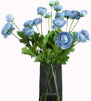 Artificial Silk Flowers Ranunculus Fake Flower 5 Pcs,Suitable for core Decoration,Wedding Floral Creation,Flower Arrangement DIY Project,Interior Decor（Blue） by CozyNest Decor