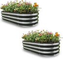 Gardmax 2 Pack Galvanized Raised Garden Bed, Lightweight Planter Boxes Outdoor with Easy Assembly, Large Garden Bed for Vegetables, Fruits, Flower Dark Grey by GreenHaven Gardens