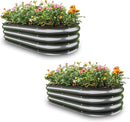 Gardmax 2 Pack Galvanized Raised Garden Bed, Lightweight Planter Boxes Outdoor with Easy Assembly, Large Garden Bed for Vegetables, Fruits, Flower Dark Grey