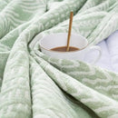 jinchan Boho 100% Cotton Blanket Muslin Lightweight Twin Size Throw Blanket Reversible for Couch Soft Cozy All Season 3-Layer Throw Coverlet Blanket for Bedroom Living Room Decor Green 60x80 Inches by CozyNest Decor