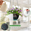 Hanging Planters for Indoor Outdoor Plants, Set of 2 Self Watering Hanging Pots with Drainage Hole & Plug and 20" Chain & Hooks by GreenHaven Gardens