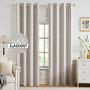 MIULEE 100% Blackout Linen Textured Curtains for Bedroom Solid Thermal Insulated Ivory Grommet Room Darkening Curtains & Drapes Luxury Decor for Living Room Nursery 52 x 94 Inch (2 Panels) by TinyTreasures Baby Boutique