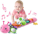 LIGHTDESIRE Baby Toys Musical Caterpillar,Infant Toys Stuffed Animals with Ruler Design,Mirror,Pull String&Ring Bell,Baby Teething Toys for Tummy Time Toys Newborn Gifts 3 6 12 Months(Pink,Leafy Limb) by TinyTreasures Baby Boutique