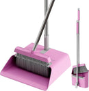 JOYMOOP Pink Broom and Dustpan Set with 56” Handle, Upright Angle with Built-in Comb Teeth for Hardwood Floors and Pet Hair by CozyNest Decor