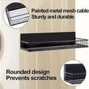 Magnetic Shelf for Fridge Magnetic Basket Organizer Wire Mesh Magnetic Holder Magnet Shelf Accessories for Office Kitchen Classroom Storage, Black-Low, 13.77" x 5.11" x 1.7 by CozyNest Decor