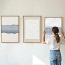 SIGNINART Large Abstract Framed Canvas Wall Art Set of 3, Minimalist Boho Line Art Prints, Modern Neutral Aesthetic Wall Decor, Blue and White Art Paintings for Living Room, Bedroom, Office 16"x24" by CozyNest Decor