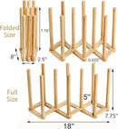 Yesland 2 Pack Wooden Bottle Drying Rack - Retractable Bamboo Dish Drying Rack Plastic Bag Drying Stander Holder for Water Bottles, Dish, Plate, Cup, Book, Pot Lid, Cutting Board, Reusable Baggies by TinyTreasures Baby Boutique