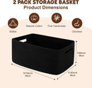 OIAHOMY Storage Basket for Shelves, Closet Cube Storage Bins Baskets for Clothes Blanket Towels, Baby Nursery, Toy Baskets Box, Woven Rope Basket, 15.75*11.81*7.09 IN, 2 Packs Black by TinyTreasures Baby Boutique