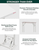 Frylr Small Folding Computer Desk – Portable 35.8 Inch Foldable Laptop Table, Collapsible and Compact for Easy Storage and Fast Setup, Lightweight for Small Spaces, Craft and Study Use, White