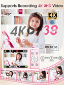 Digital Camera,Autofocus 4K Vlogging Camera for Photography with 32GB Card,48MP Portable Compact Point and Shoot Digital Camera for Teens Adult Beginner with 16X Zoom,Anti-Shake,2 Batteries(Pink) by TinyTreasures Baby Boutique