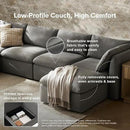 mopio Oversized Modular Sectional Sofa with Fully Removable Covers and Storage, Convertible U, L-Shaped and Sleeper Sectional, Modern Couches with Ottoman Chaise (Stone Gray Fabric, 8 Seats, Sleeper) by CozyNest Decor
