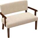Accent Chair 2 Seat, Arm Chairs with Soft Seat and Armrests for Living Room, Love seat for Dining, Reading, and Waiting Rooms (Beige) by CozyNest Decor