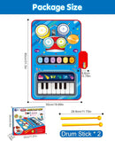 Toys for 1 Year Old Boy Gifts, Baby Musical Mat with Piano & Drum, Adjustable Volume, 12-18 Months Toddler Toys, Christmas Birthday Easter Gifts for 1-2 Year Olds Boys Girls (Blue) by TinyTreasures Baby Boutique