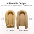 Deluxe Infant Lounger, Baby Nest Cover for Baby Girls & Boys, Newborn Essentials for Baby 0-12 Months, 100% Cotton (GoldenBrown) by TinyTreasures Baby Boutique