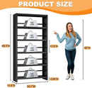 5 Tier Book Shelf, Metal Bookshelf, 69.3” Tall Black Bookcase, Free-Standing Industrial Bookshelves, Tools-Free Assembly Book Storage Organizer for Bedroom, Living Room, Office (Black) by CozyNest Decor