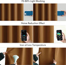 MIULEE Golden Brown Back Tab Blackout Curtains 63 Inch Length 2 Panels Set for Living Room Bedroom Privacy, Rod Pocket/Pinch Pleat Thermal Insulated Room Darkening Pleated Light Blocking Drapes by TinyTreasures Baby Boutique