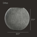 Orbo Large Planter – Fiberglass Indoor/Outdoor and Weather-Resistant Globe Planter (Grey Stone, 35.4" D x 31.3" H) by GreenHaven Gardens