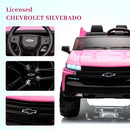 Hetoy 24V 2-Seater Truck Licensed Chevrolet Silverado Ride On Car Toy w/Parent Remote Control,4xSpring Suspension, 3 Speeds, Wireless Music, MP3 Player, Electric Vehicle Car for Kids, Pink by TinyTreasures Baby Boutique