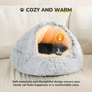 CATISM Cozy Plush Hooded Cat Bed, Indoor/Outdoor, Self-Warming Cave, Removable Washable Non-Slip Bottom by CozyNest Decor