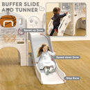 XJD 8 in 1 Toddler Slide Set, Kids Slide for Toddlers Age 1+, Toddler Climber Slide PlaySet with Basketball Hoop and Ball,Outdoor Indoor Playground for Toddlers 1-3 (Beige Grey, 8 in 1) by TinyTreasures Baby Boutique