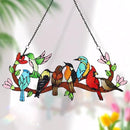 Huray Rayho Birds On Branch Stained Glass Suncatcher Cardinal Hummingbird Kingfisher Double Side Glass Panel Window Hanging Decor Bird Ornament Bird Lover Gift for Mom Grandma by GreenHaven Gardens