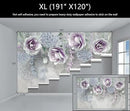WFBHUA-Purple Rose Floral 3D Wallpaper Mural Modern Flower Leaf Wallpaper for Bedroom Wall Murals Decoration(Not Peel and Stick) by CozyNest Decor