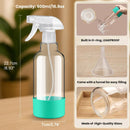 Glass Spray Bottles with Silicone Sleeve 16.9oz 2 Pack Empty Spray Bottle for Hair Mist/Stream Spraying for Cleaning Solutions, Plants, Essential Oils (clear-qblue&green) by GreenHaven Gardens