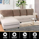 PrinceDeco Sectional Couch Covers Velvet Cushion Covers for Sectional Couch Washable Cushion Covers for Sectional Sofa Pet Friendly Sectional Sofa Slipcovers(1 Chaise Back+ 3 Sofa Back,Taupe) by CozyNest Decor