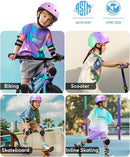 Kids Bike Helmet and Pads Set for Ages 2–14, CPSC Certified Adjustable Helmet with Knee Elbow Wrist Guards, for Skateboard, Scooter, Skating, Rollerblading, Multi-Sport Protective Gear by TinyTreasures Baby Boutique
