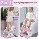 2 In 1 Potty Training Toilet Seat & Toddler Step Stool, Bottom Triangle Stability Toddler Toilet Seat, Adjustable Step & Seat Height Potty Seats for Toddlers Boys Girls (Purple) by TinyTreasures Baby Boutique