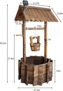 Wooden Wishing Wells for Outdoors with Solar Light Strip, Wishing Well Planters Also Add Splendor to Your Yard at Nightt, Brown by GreenHaven Gardens