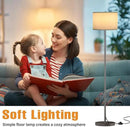 Ambimall 60'' Modern Floor Lamp with Shade, Tall Lamps for Living Room, Bedroom, Office, Dining Room, Gray Shade with Deep Gray Pole(Without Bulb) by CozyNest Decor