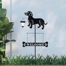 BAYN Solar Dachshund Silhouette Dog Breed Welcome Sign with a Lantern Outdoor Decorative Garden Stakes for Yard, Lawn, Patio, Pathway by GreenHaven Gardens
