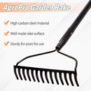 Garden Rake for Lawn Heavy Duty, 14 Tines Metal Rake with Thick Fiberglass Handle, 58 Inches by GreenHaven Gardens