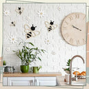 12 Pieces Wooden Bee Decor Farmhouse Honey Bee Daisy Wall Art Hanging Floral Wall Sign for Nursery Indoor Outdoor Garden Yard Kitchen by GreenHaven Gardens