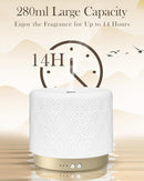 Ceramic Essential Oil Diffuser 280ml- Aromatherapy Diffuser with Ultrasonic Cool Mist Humidifier, Night Light, Timer, Auto Shut-Off, Large Room Aroma Diffuser for Home, Bedroom, Office, Yoga by TinyTreasures Baby Boutique