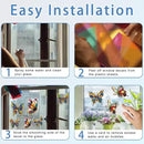 20pcs Window Decals for Bird Strikes, Anti Collision Window Clings, Rainbow Reflection Window Sticker, Butterfly Style Sun Catcher Stickers for Glass Windows by CozyNest Decor