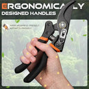 Pruning Shears for Gardening, 8.5" Professional Bypass Garden Scissors & Hedge Clippers for Branch, Plant Trimming, Heavy Duty Hand Pruner【Titanium Blade】【Arthritis Friendly】【Ergonomic Handle】 by GreenHaven Gardens