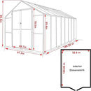 8x16 FT Polycarbonate Aluminum Greenhouse Kit, Outdoor Walk-in Green House with Adjustable Roof Vents and Lockable Door, Backyard Garden in Winter, Gray by GreenHaven Gardens